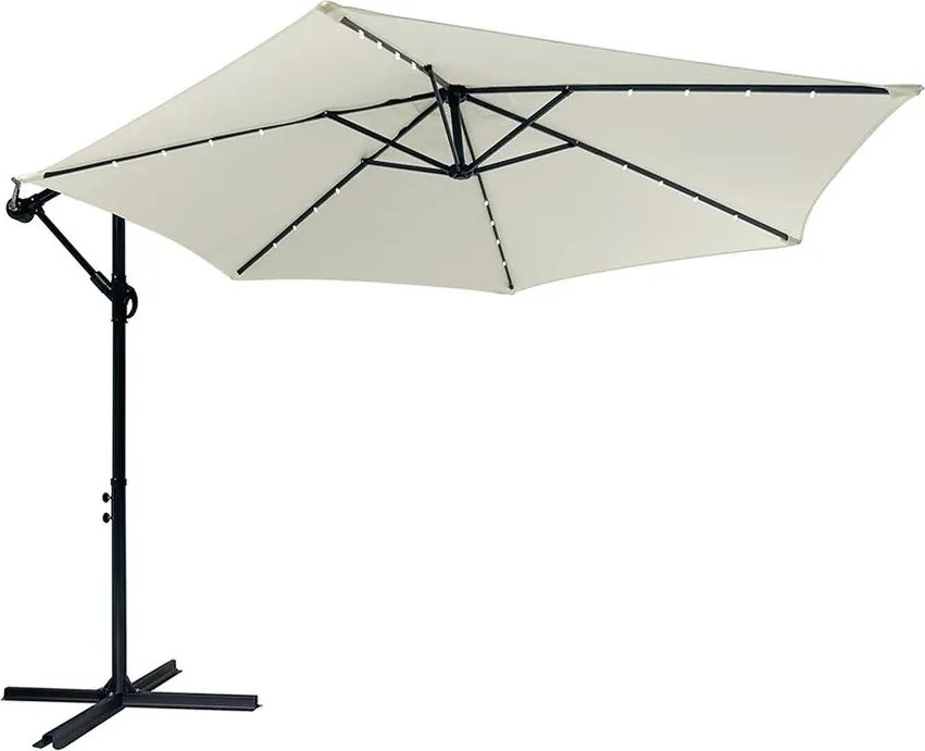 Umbrelă reglabilă AVENBERG SUNNY LED 300, diametru 3M, bej