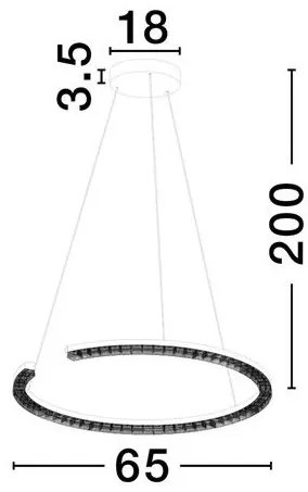 Lustra circulara aluminiu negru GREAMY D-65cm