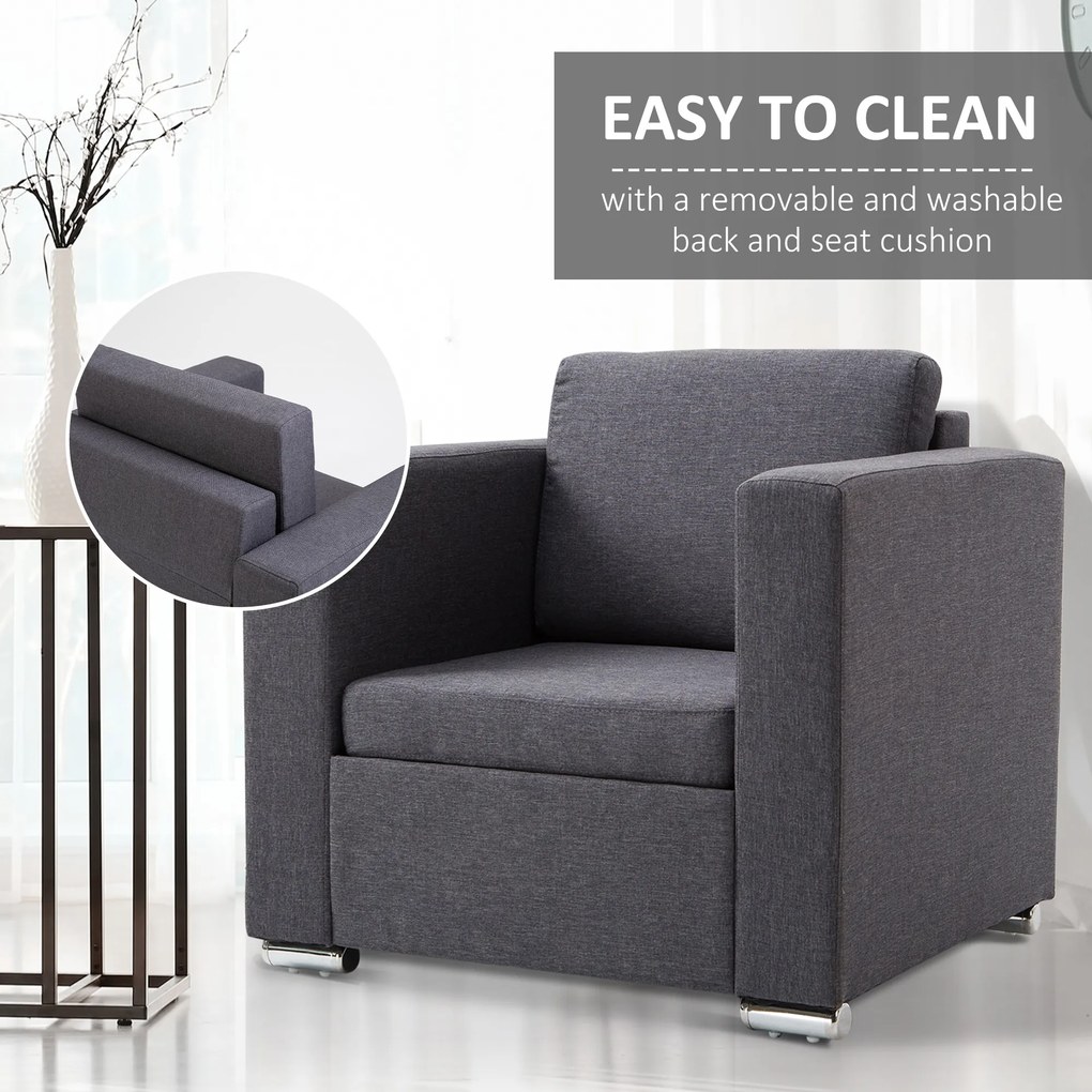 HomCom Fotoliu modern, fotoliu de design gri, mobilier pentru living | AOSOM RO