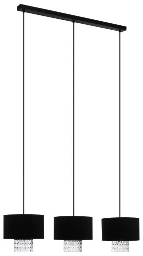 Lustră pe cablu Eglo 39978 SAPUARA 3xE27/40W/230V negru