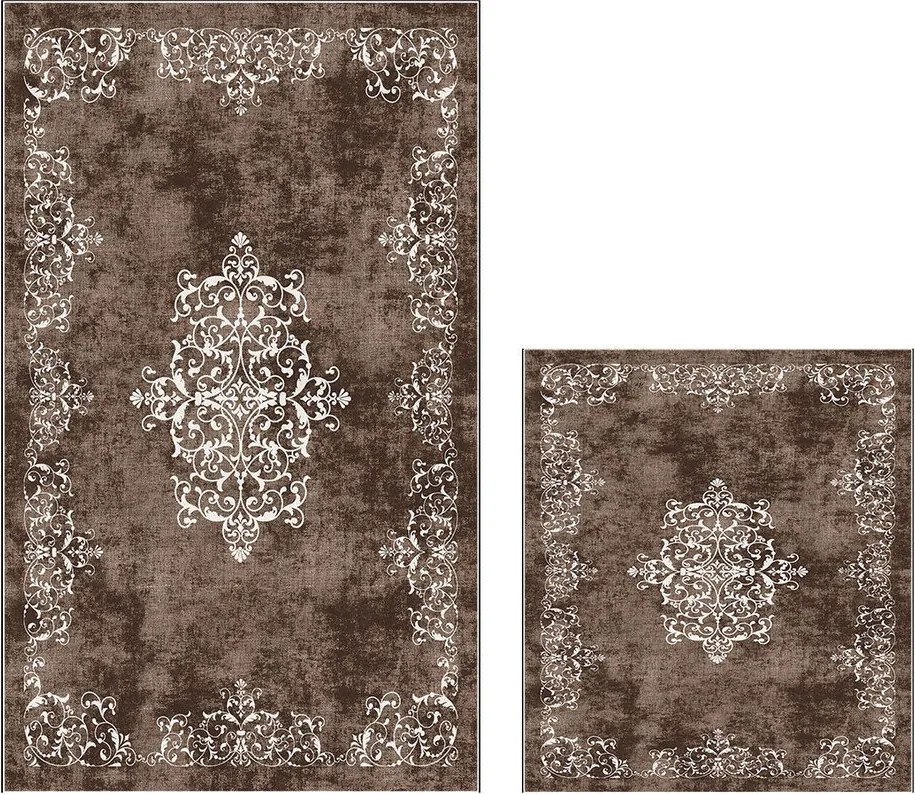 Covorașe de baie maro 2 buc. 60x100 cm – Foutastic