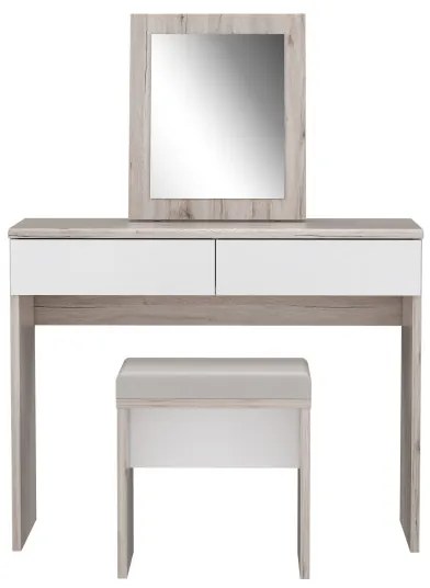 Set Masuta Toaleta Delice, Stejar Nisipiu Si Alb Lucios, 100.3 Cm