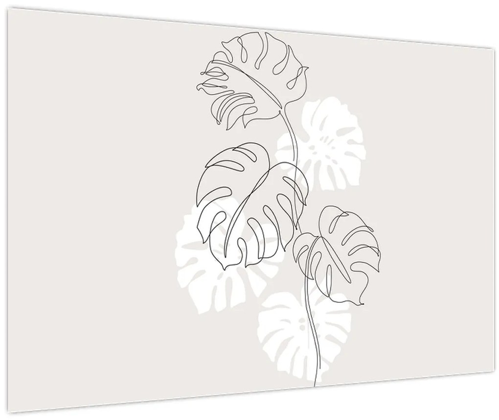 Tablou - Linia de artă monstera N⁰3 (90x60 cm)