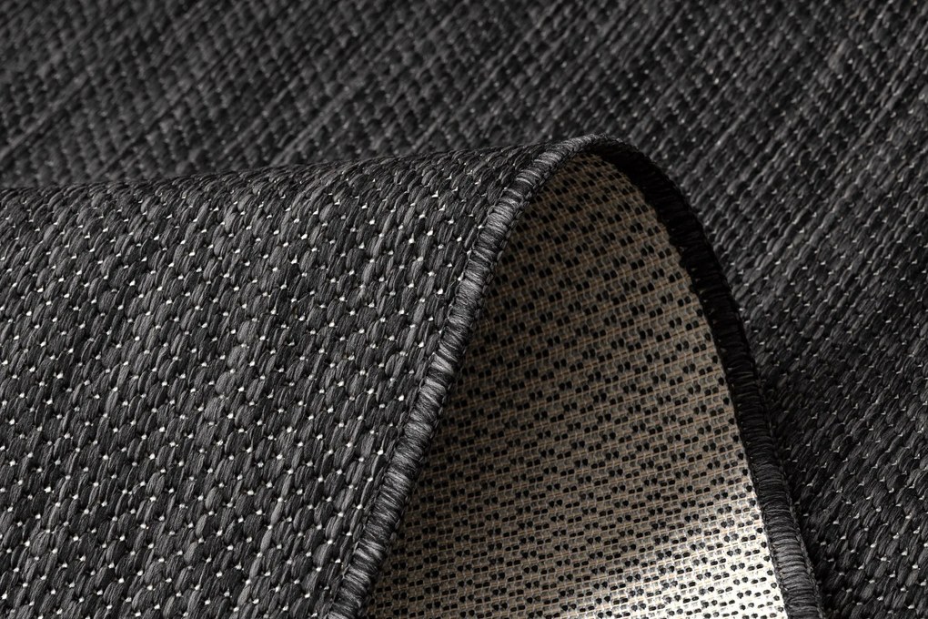 Covor, traversa SISAL SION A5165A Melanj țesute plate negru