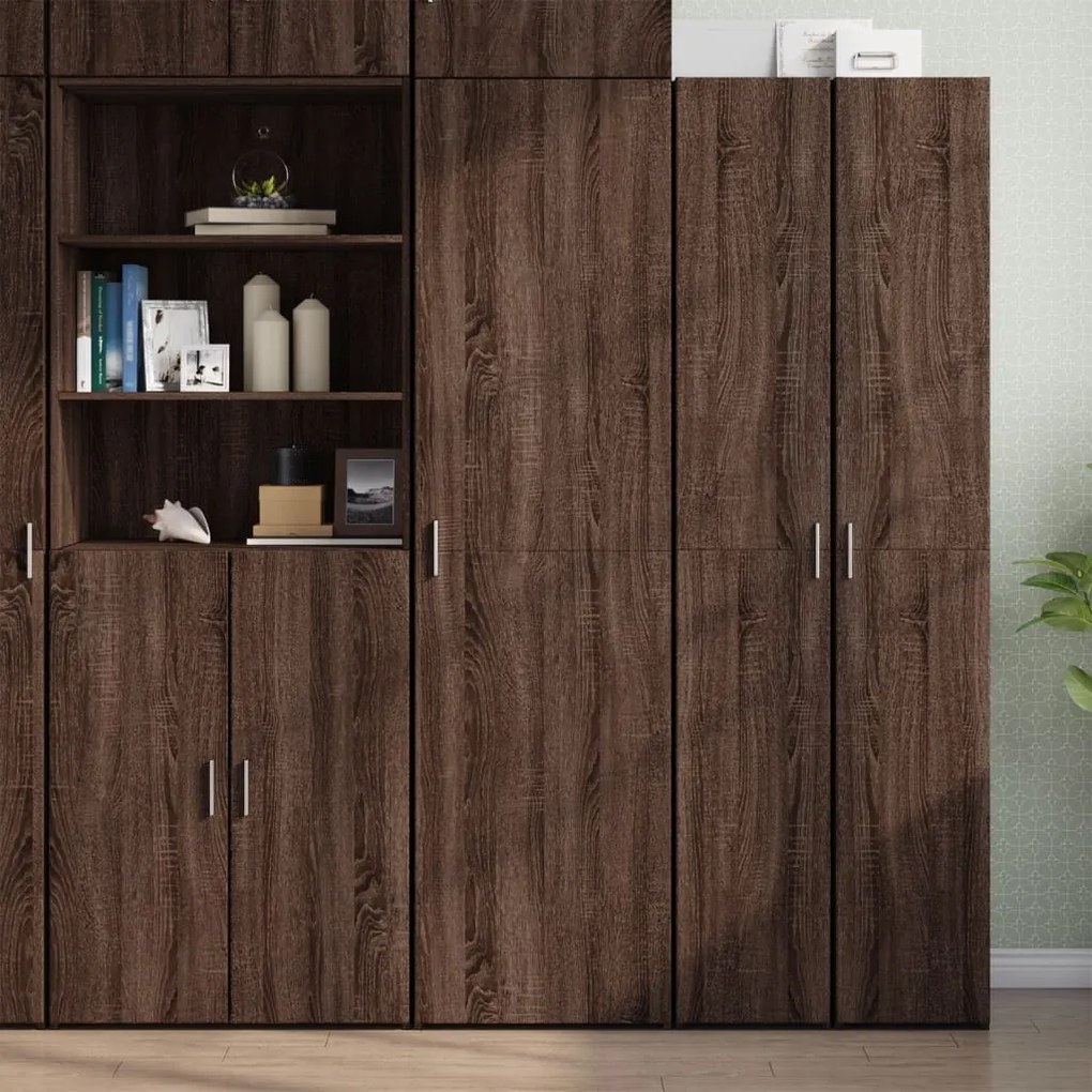 vidaXL Dulap înalt, stejar maro, 50x42,5x185 cm, lemn prelucrat