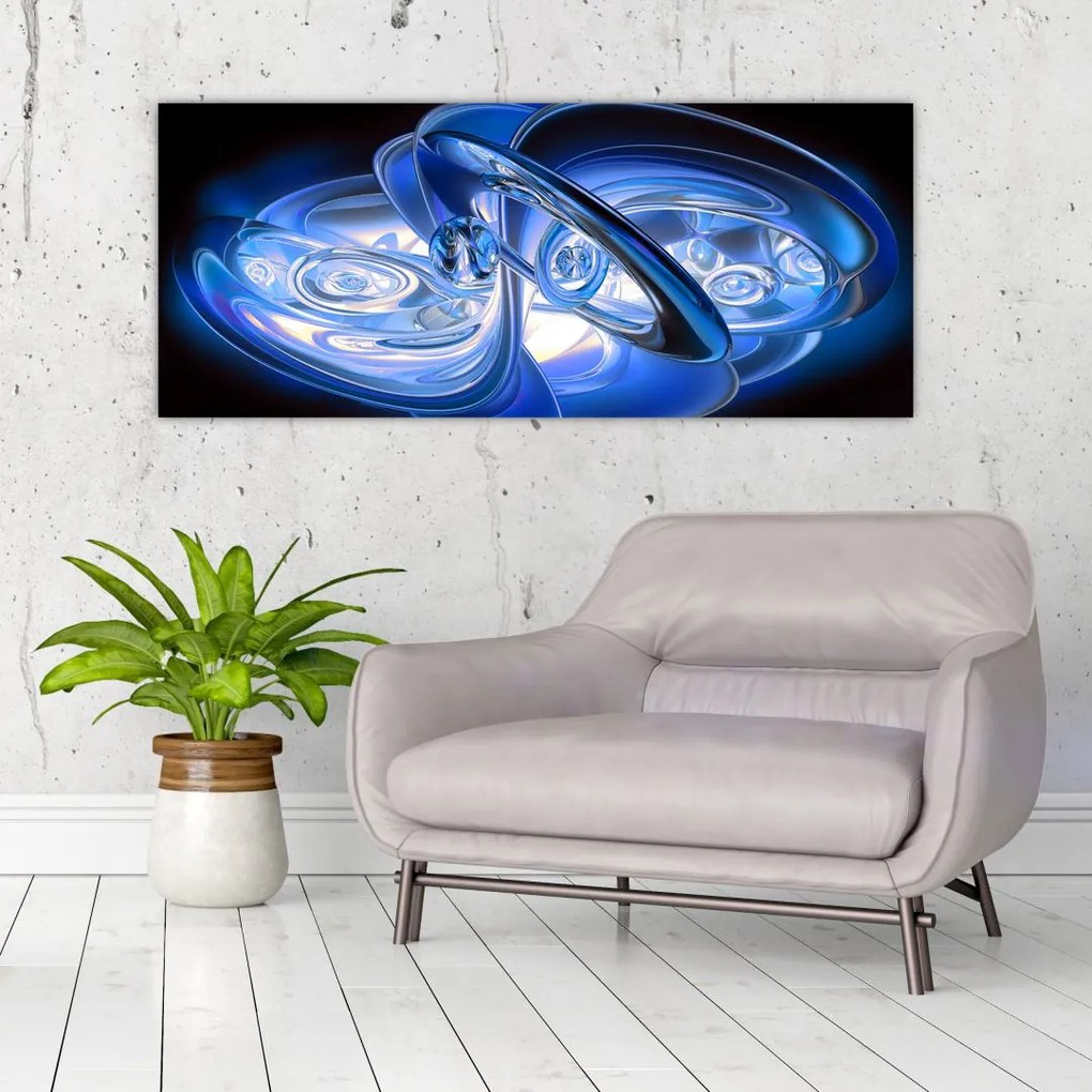 Tabloul abstract albastru (120x50 cm)