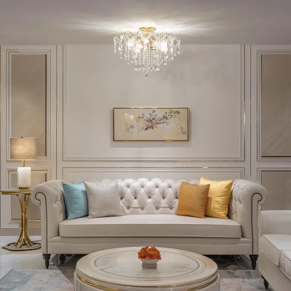 Lustră de cristal aplicată Brilagi CRYSTAL 6xE14/60W/230V auriu