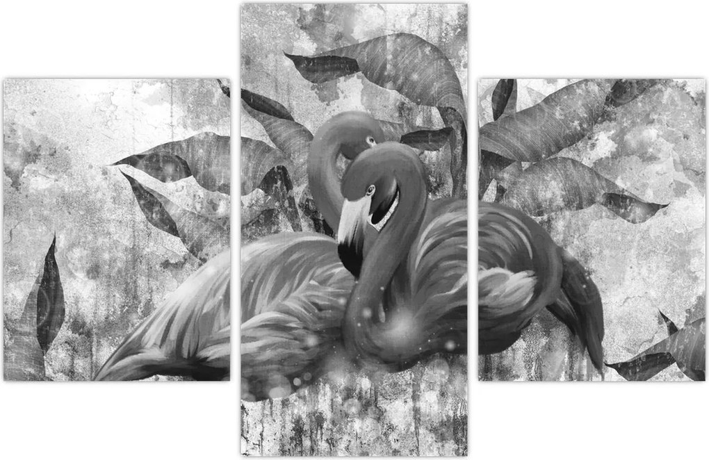 Tablou - Graffiti cu flamingo (90x60 cm)