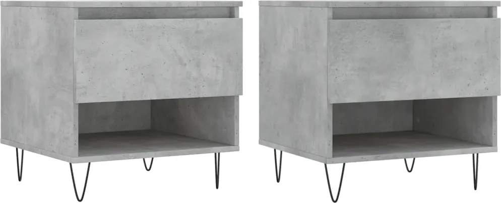 vidaXL Mese de cafea, 2 buc., gri beton, 50x46x50 cm, lemn compozit