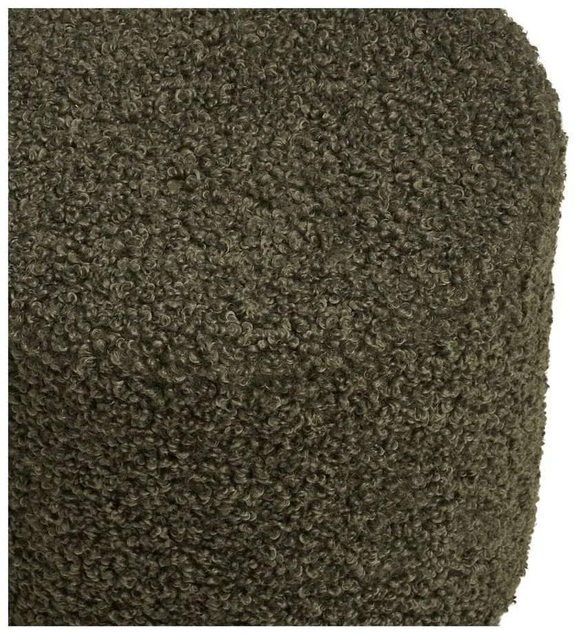 Taburet verde cu tapițerie din țesătură bouclé Ejby – House Nordic