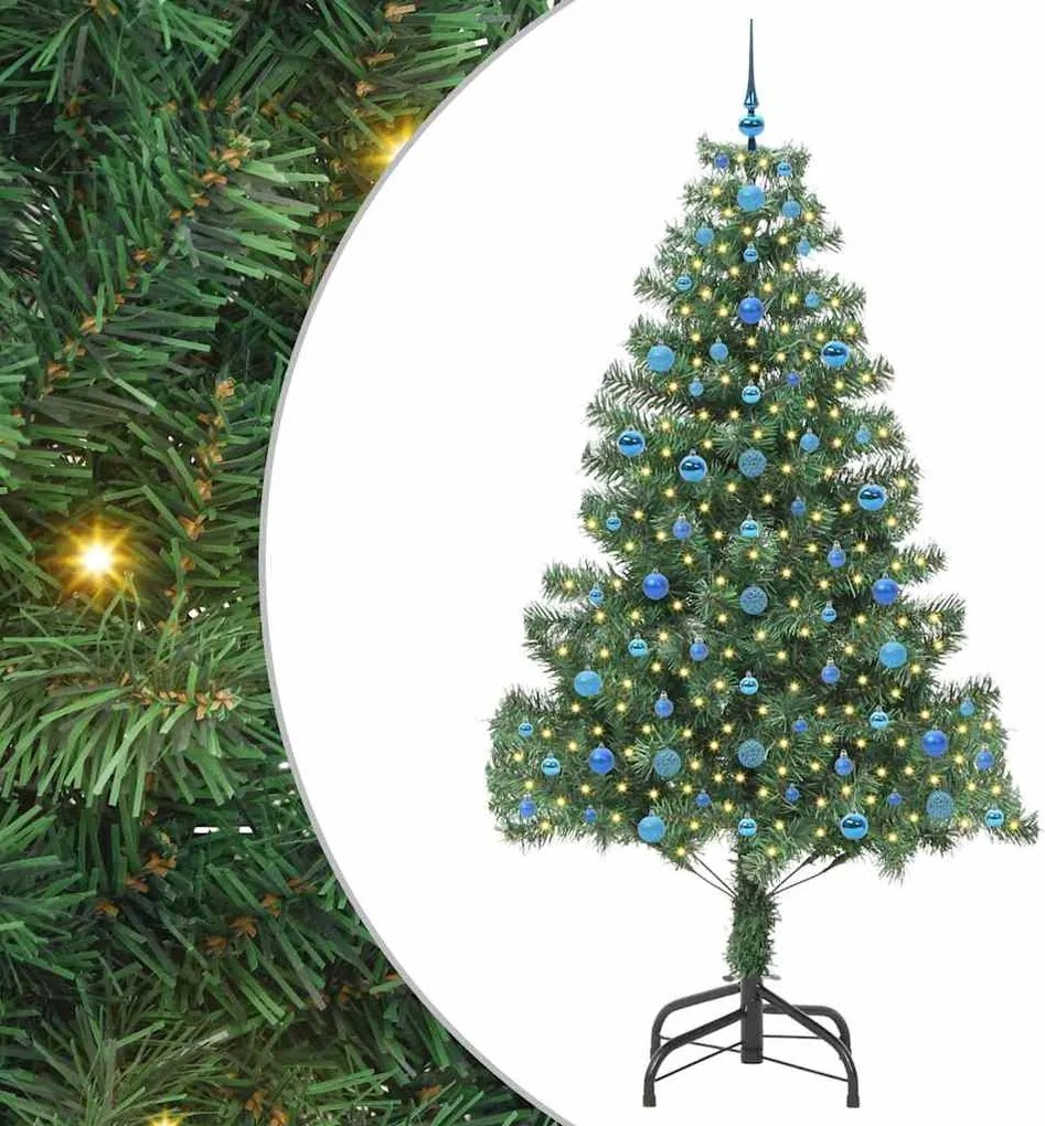 vidaXL Brad de Crăciun cu 300 LED cu suport Verde 210 cm PVC