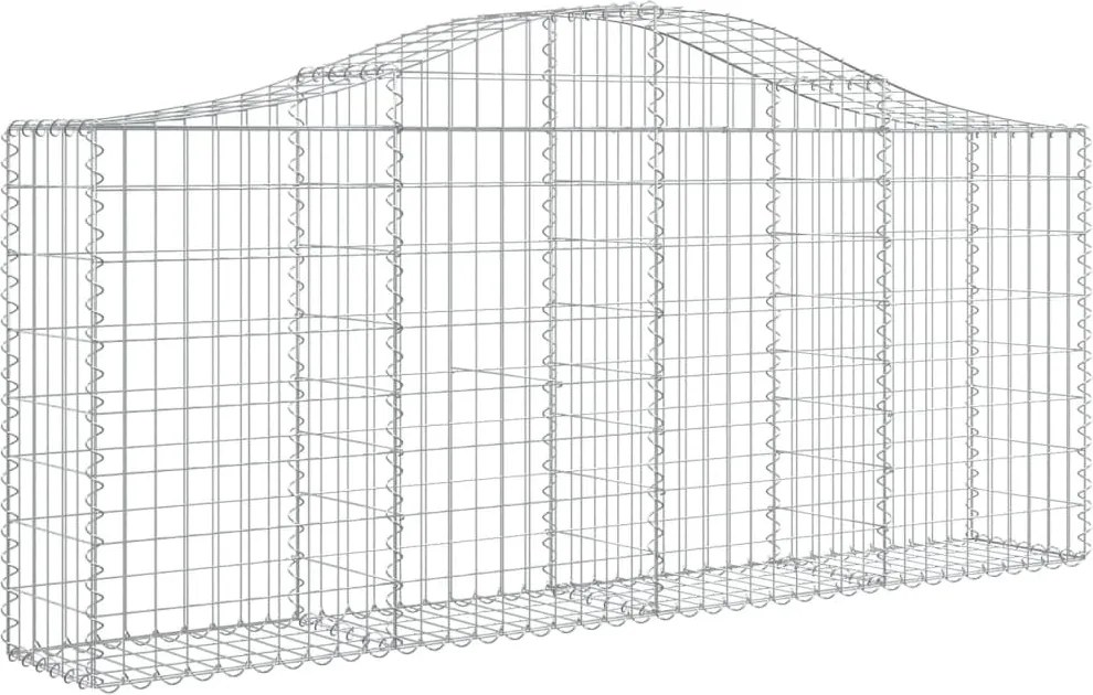 vidaXL Coș gabion arcuit 200x30x80/100 cm fier galvanizat
