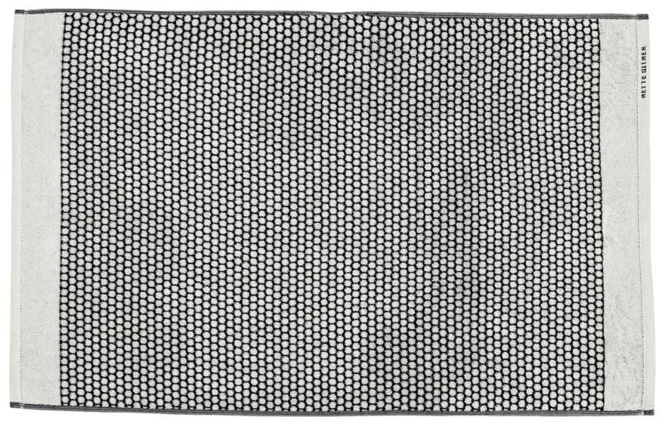 Covoraș de baie negru-alb din material textil 50x80 cm Grid – Mette Ditmer Denmark