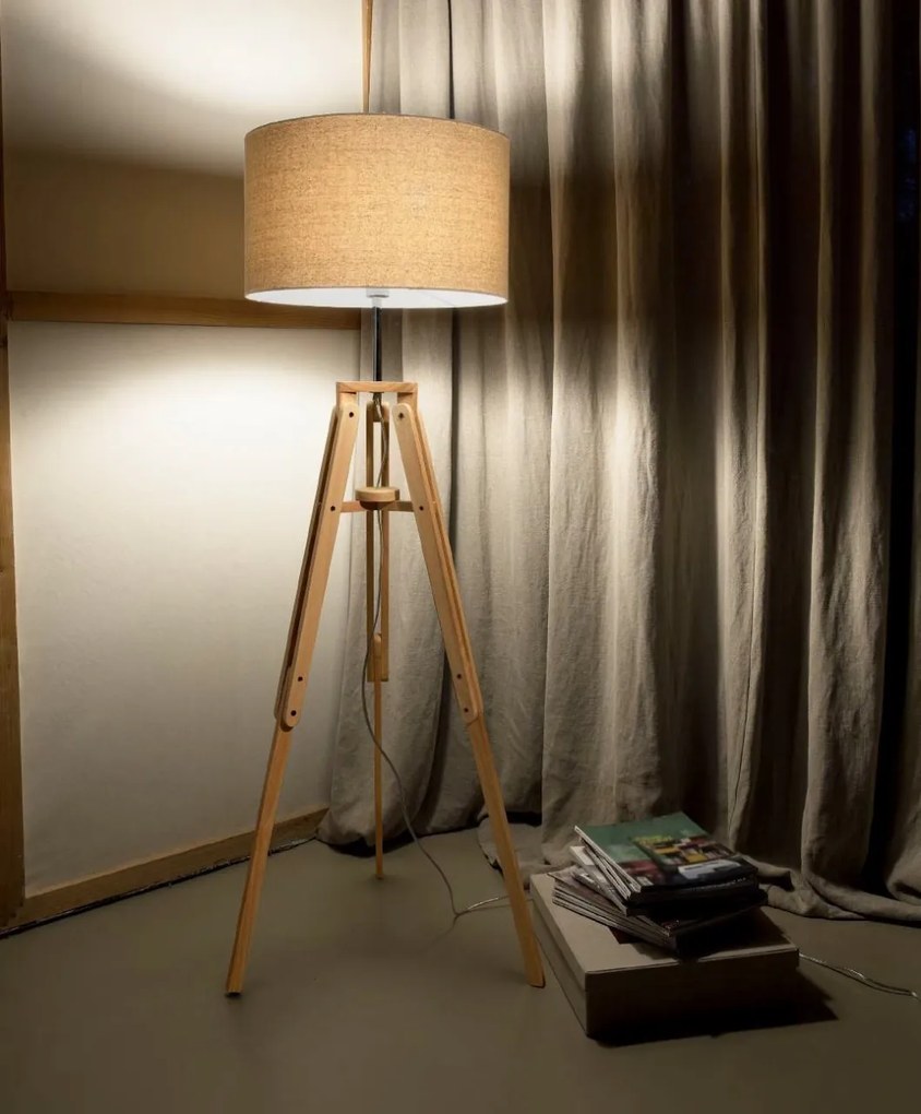 Lampadar cu trepied din lemn, KLIMT PT1 WOOD 137827