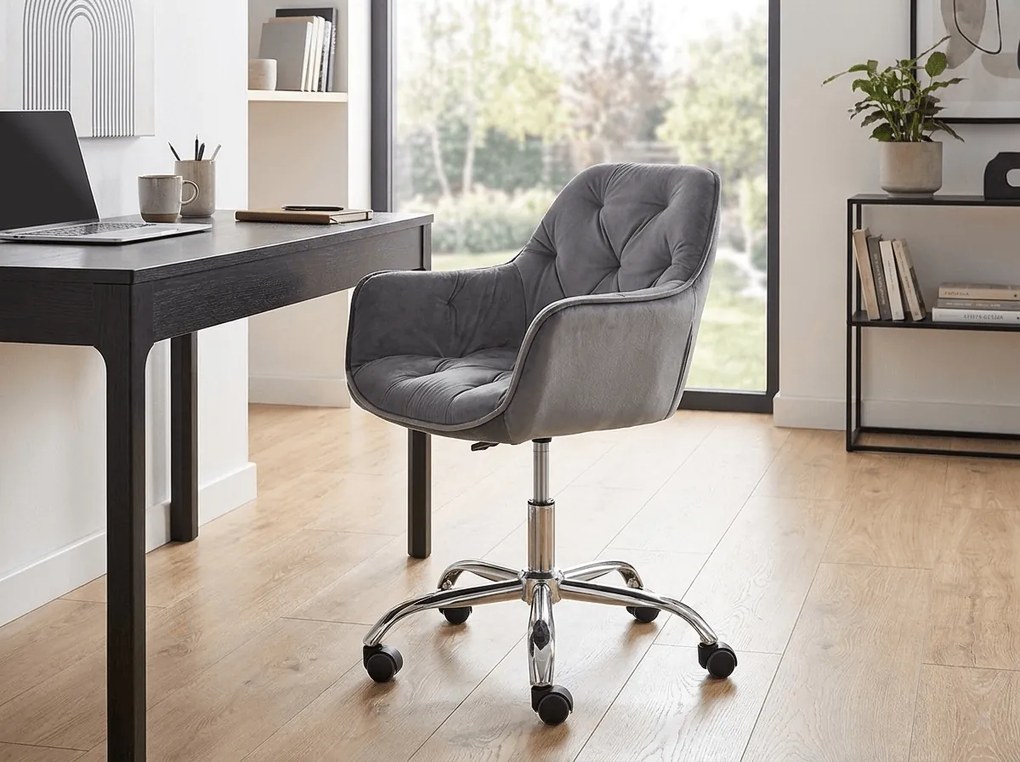 Scaun de birou Q-190 VELVET, gri