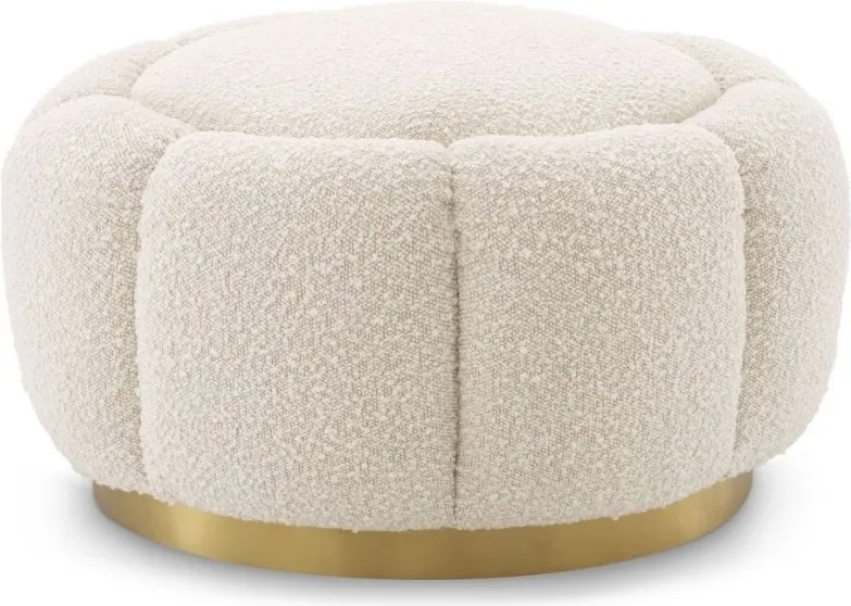 Taburete ottoman design elegant LUX Inger, boucle crem 115620 HZ
