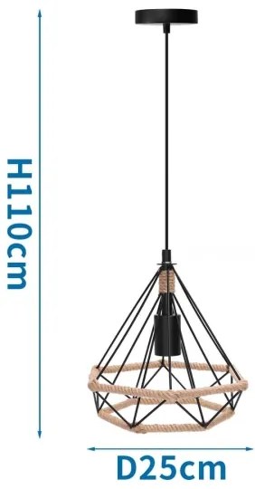 Lustră pe cablu Aigostar 1xE27/60W/230V