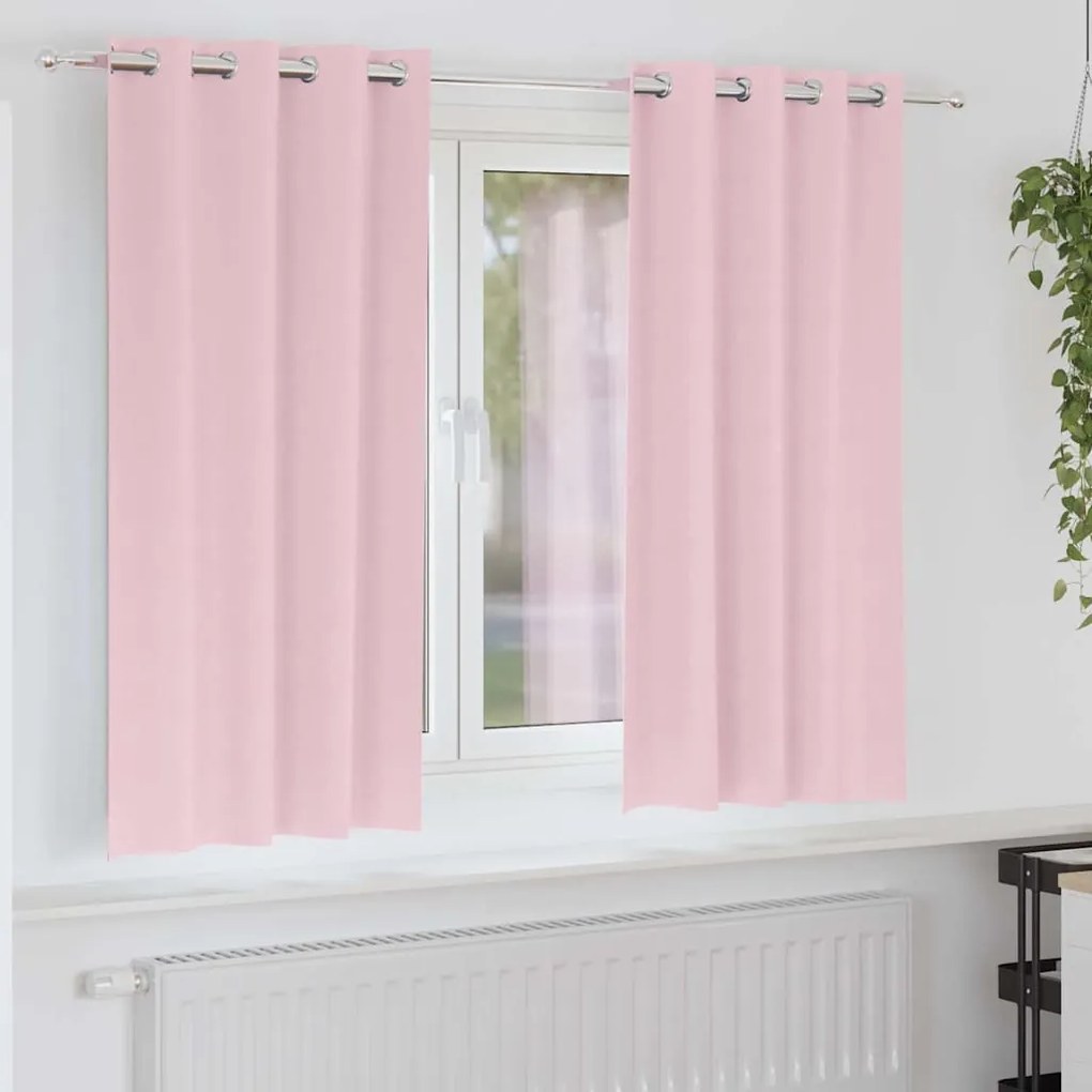 vidaXL Perdele cu perdele 2 pcs Roz bebeluș 175 x 140 cm Poliester