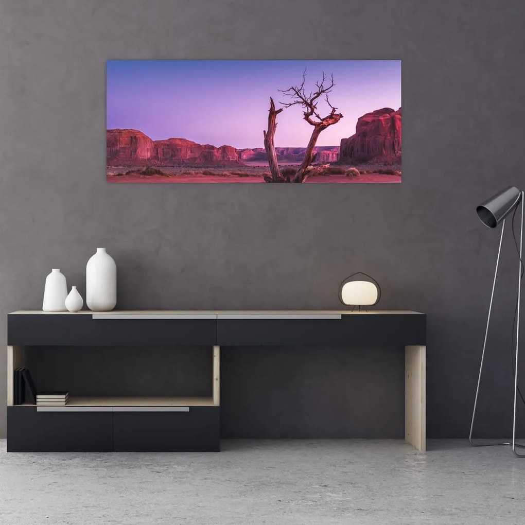 Tablou u copaci lângă pietrile roșii (120x50 cm)