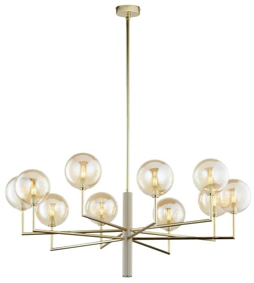 Lustră pe tijă Jupiter 1977 FEME 10xG9/10W/230V auriu/bej