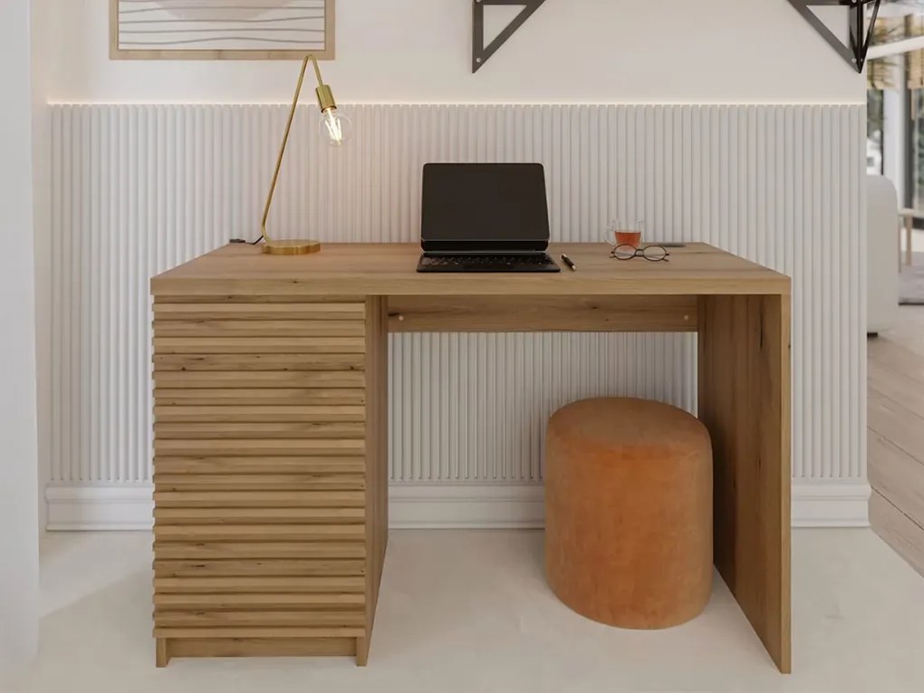 Birou BISETT cu sertare 120x60 cm, stejar artisan