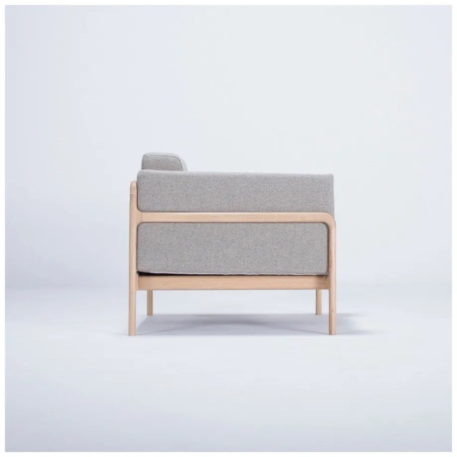 Fotoliu din lemn de stejar Gazzda Fawn, gri