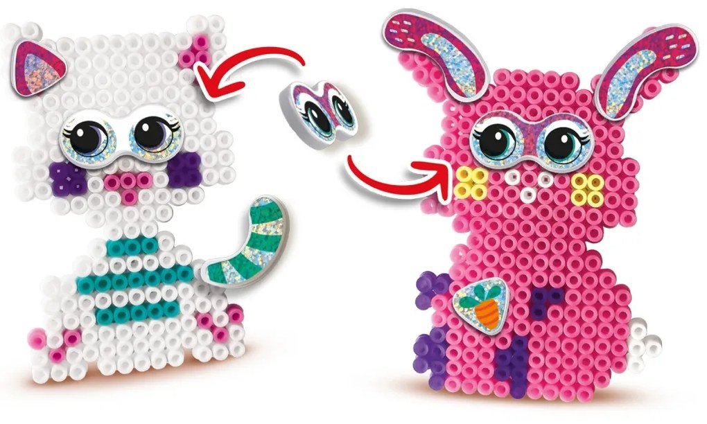 Set creativ copii Beedz – Margele de calcat Funpins animale