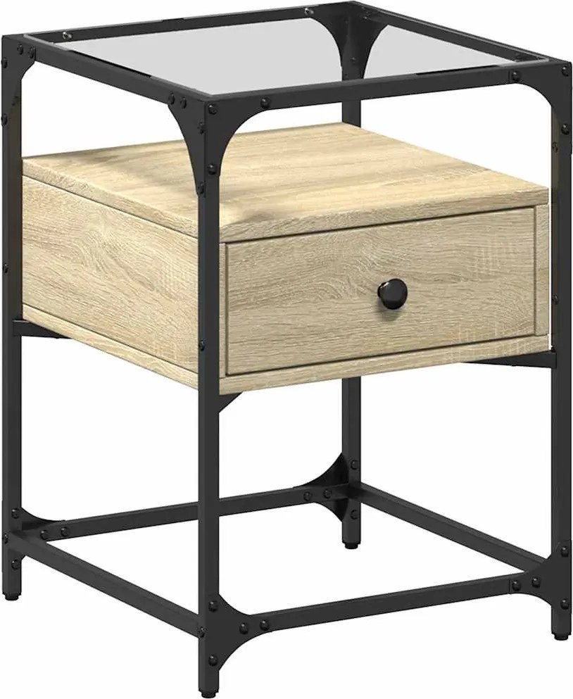 vidaXL Noptieră, stejar sonoma, 40x40x55 cm, lemn compozit