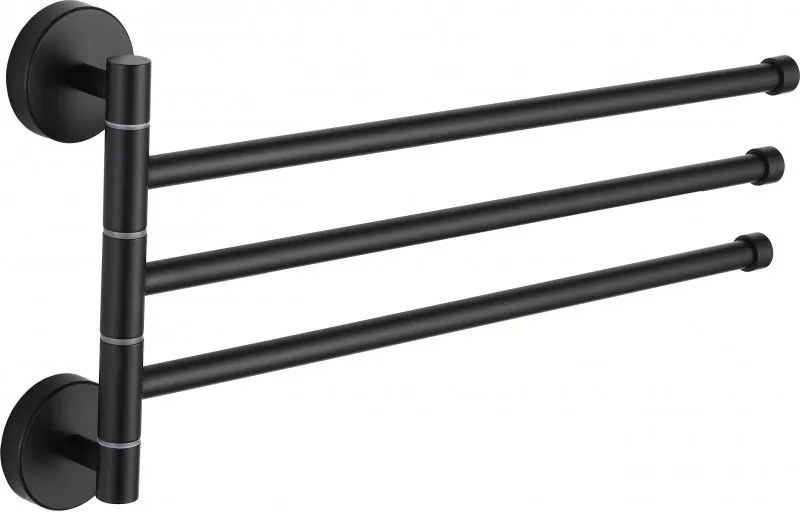 Mexen cuier rotativ triplu pentru prosoape, negru - 7039243-70