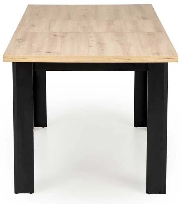 Masă de bucătărie Aseado, stejar artisan / negru