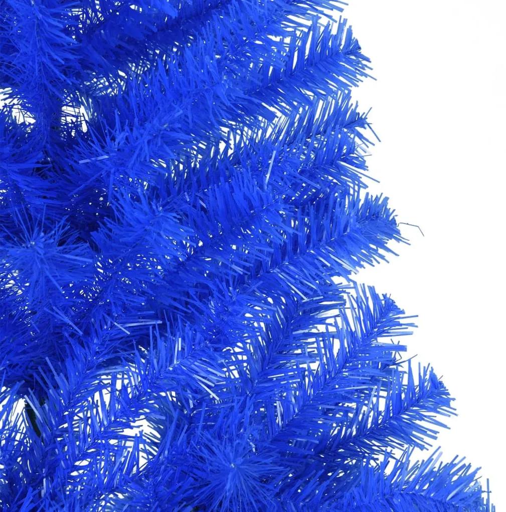 Jumatate brad de Craciun artificial suport, albastru 180 cm PVC 1, Albastru, 180 x 115 cm