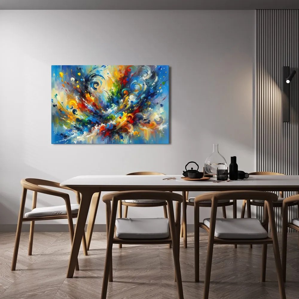 Tablou abstracție explozivă colorată