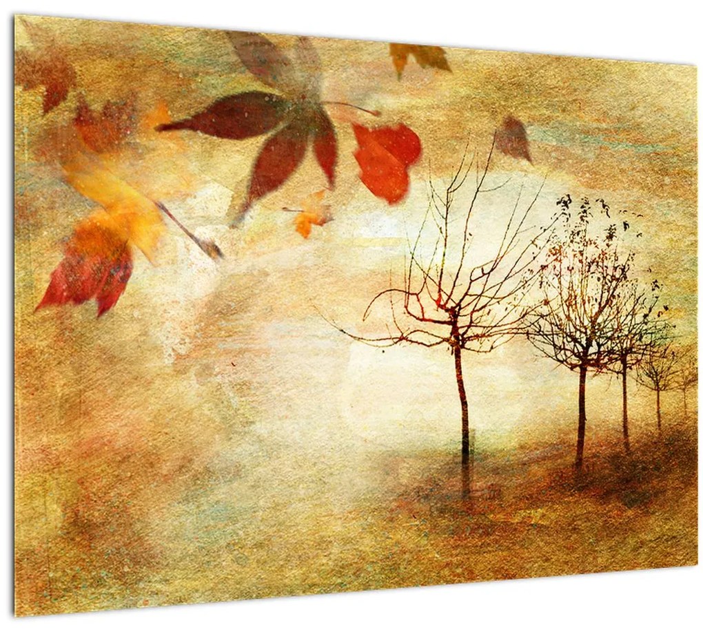 Tablou pe sticlă - Dispoziție de toamnă (70x50 cm)