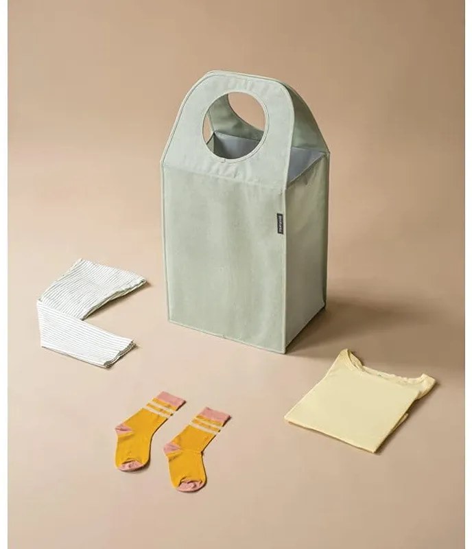 Cos de rufe Brabantia 1001095, 55 L, Fund solid si detasabil, Manere magnetice, Verde