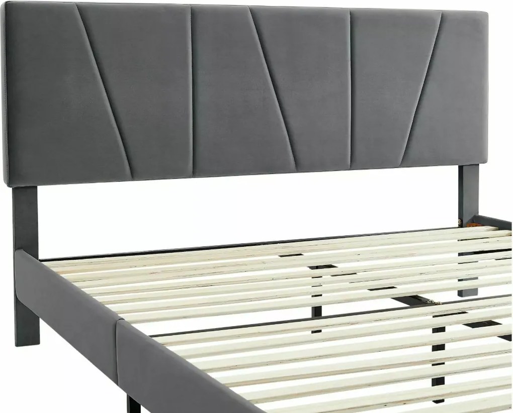 Pat tapitat SAVANA VELVET 120x200 cm gri