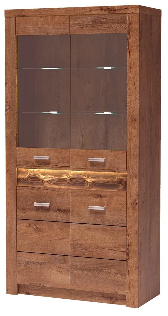 Vitrină Indie 03 (cu iluminat LED) (Arin deschis). 1057757