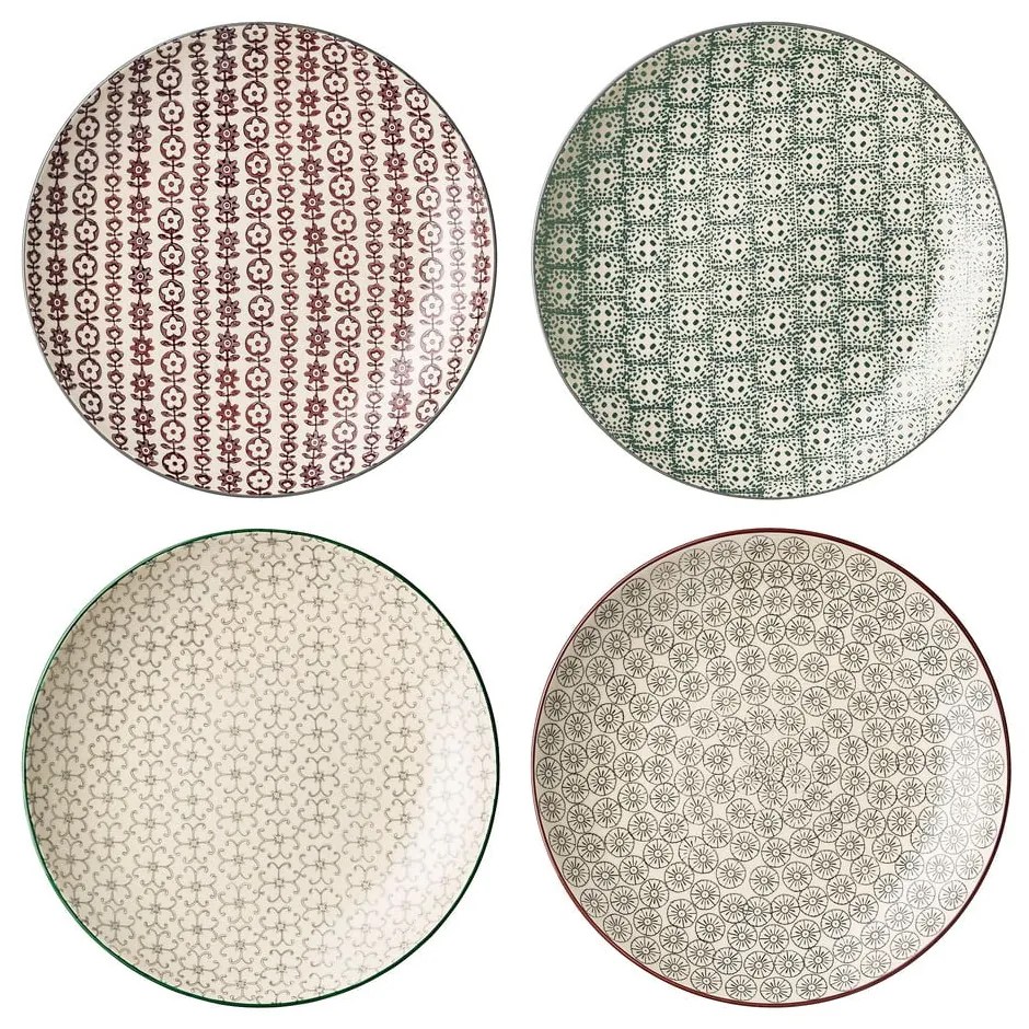 Set de 4 farfurii din gresie ceramică Bloomingville Karine, ø 25 cm