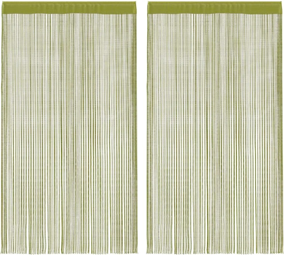 vidaXL Draperii cu franjuri, 2 buc., 100 x 250 cm, verde