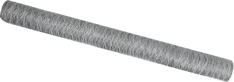 vidaXL Gard hexagonal Argintiu 1,6 x 50 m Oțel galvanizat