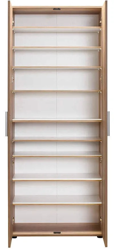 Dulap Multifunctional Adore Porto, 2 usi, 8 rafturi, Alb, 76 x 187 x 36 cm