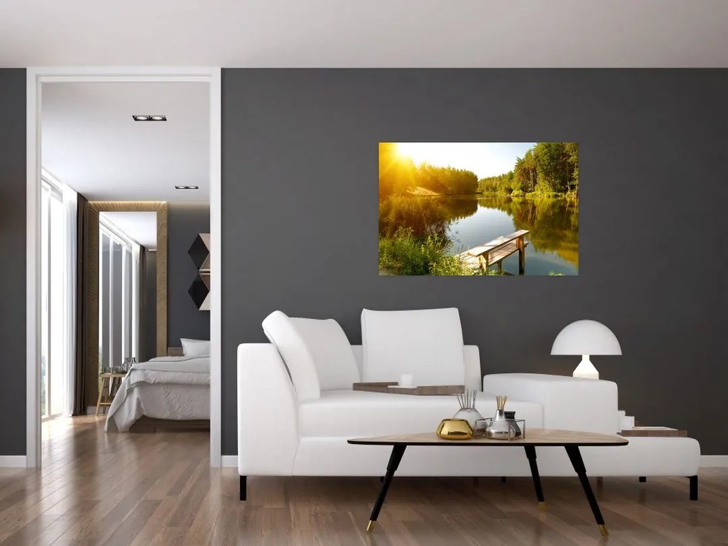 Tablou - Lac la munte (90x60 cm)