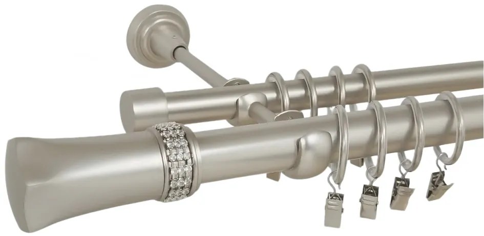Galerie dubla 25 /19 - PLUTON CRYSTAL- CROM MAT (Alege marime: 240 cm)