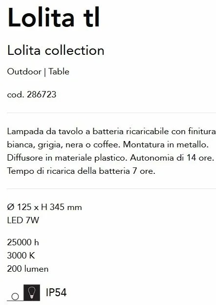Lampa LED portabila pentru iluminat exterior Lolita tl alba