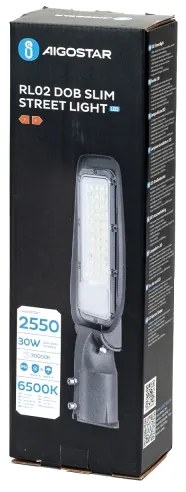 Aigostar - Lampă LED stradală SLIM, 30W, 230V, 6500K, IP65