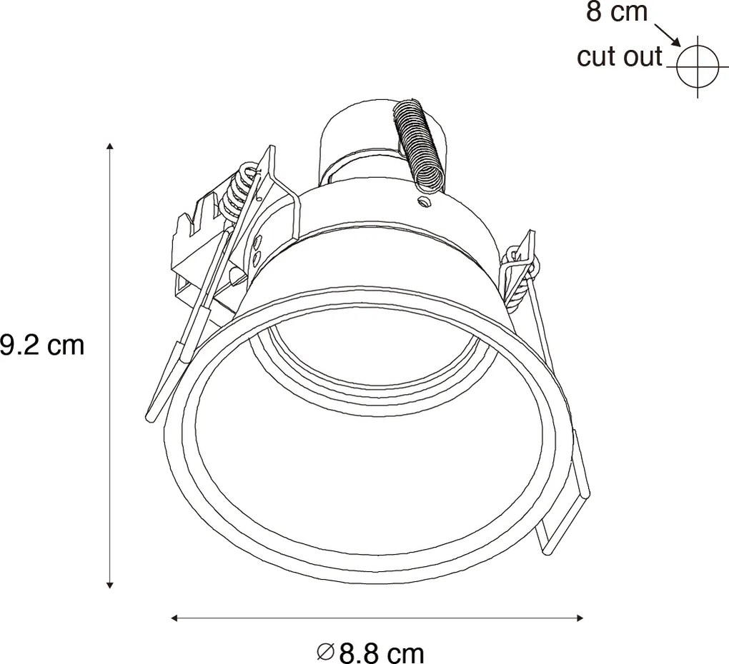 Spot încastrat inteligent alb IP44 incl. Wifi GU10 50mm - Dept