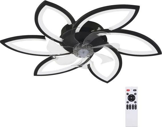 Brilagi-LED Lampă cu ventilator, dimabilă LED/50W/230V 3000-6500K negru+DO