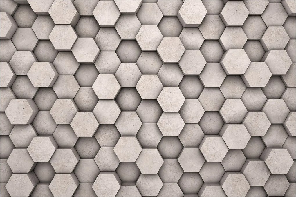 Tablou - Hexagoane design beton (90x60 cm)
