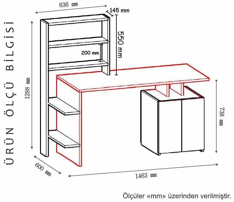 Masă PC Menile 2 (Nuc + antracit) . 1094965