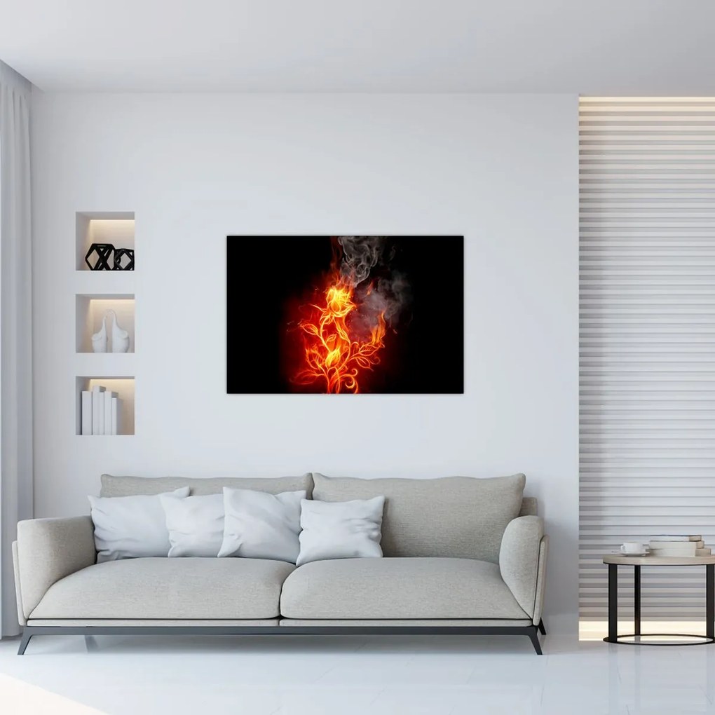 Tablou - Trandafiri în foc (90x60 cm)