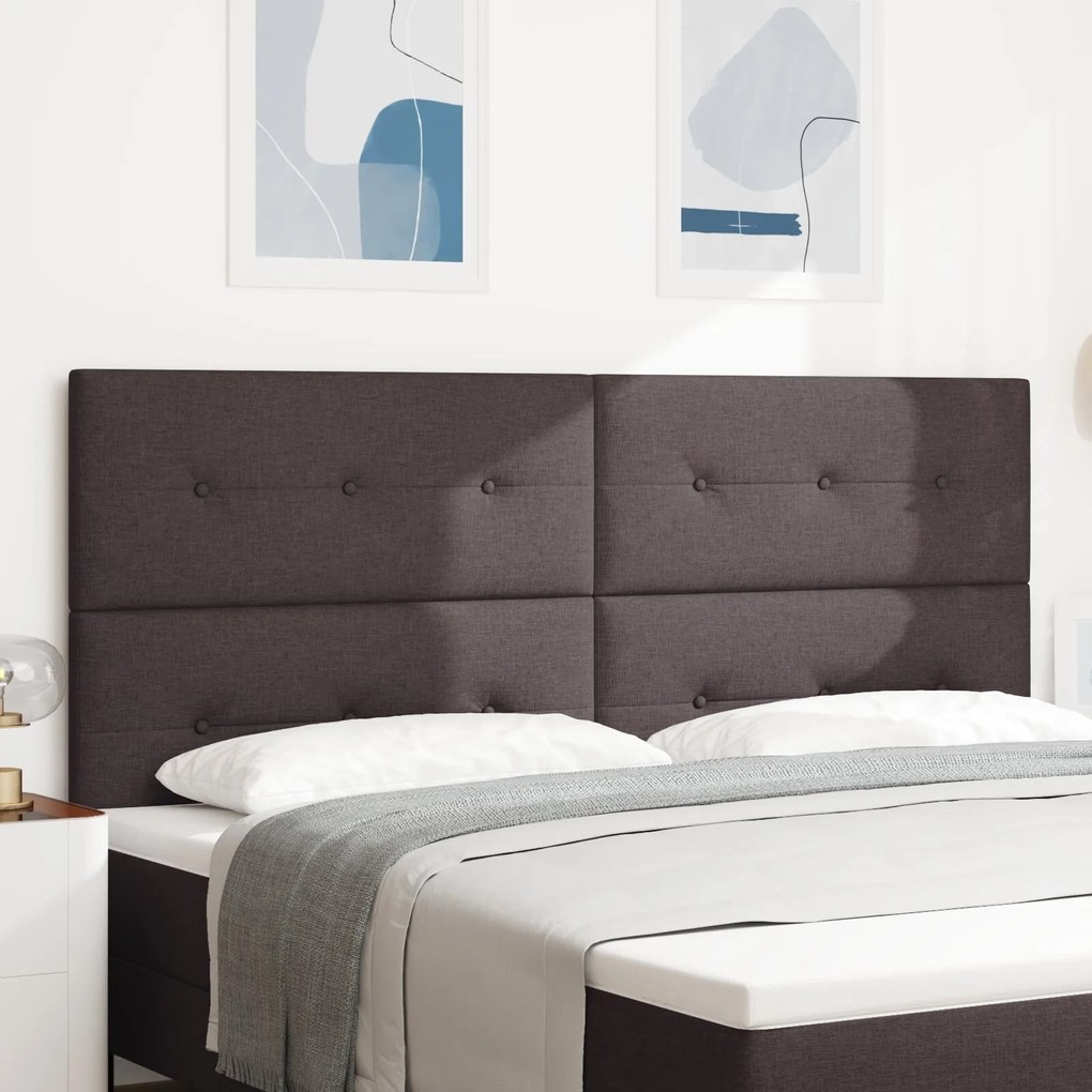 vidaXL Tăblie cap cu headboard Manual Maro închis 200 cm țesătură